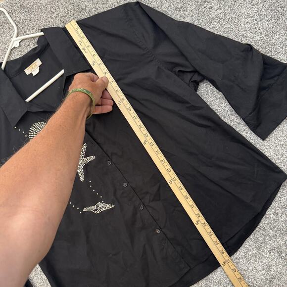 Vintage Y2K Tia Designs Shirt 1X Sea Shell Starfish Embellished Nautical Chic - Picture 2 of 9